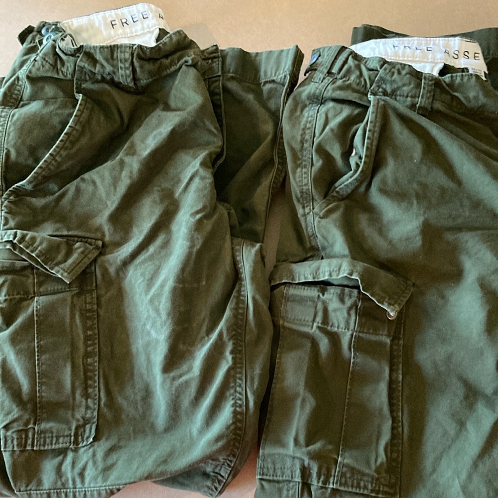 Two Pairs Free Assembly Green Cargo Pants 30x32